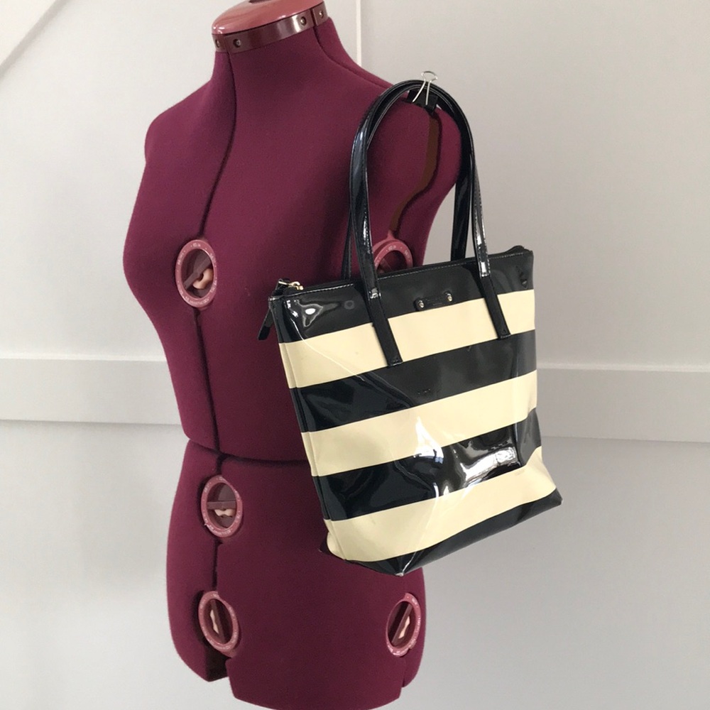 kate spade New York Striped Black & Cream Tote